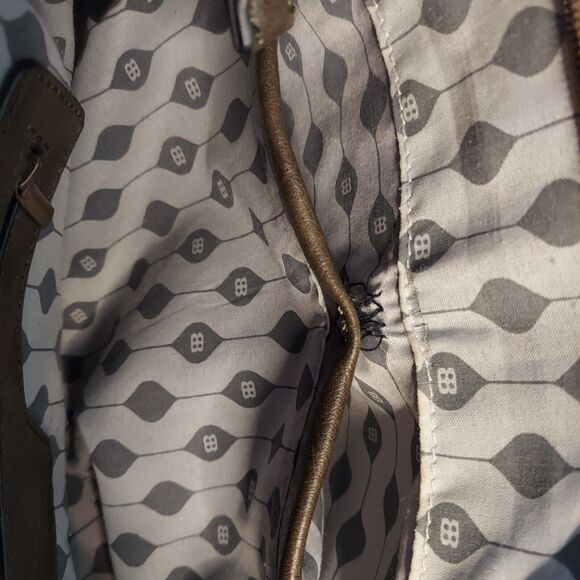 Borsani Moss Green Large Tote Handbag Crossbody Rivets Defects - Picture 7 of 12